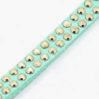 turkois suede dubbel studs per meter