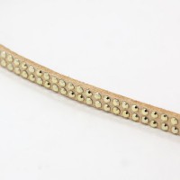 creme suede dubbel studs per meter
