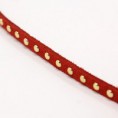 rood suede enkel studs per meter
